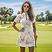 AFPANQZ Women's Golf/Tennis Dresses with Pockets & Zip Neck - Dragonfly Flower Lightweight Golf Outfit with Built-in Shorts, Breathable Versatile Athletic Dress for All Activities