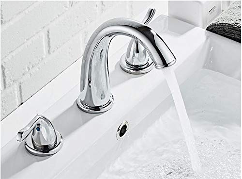 Robinet de lavabo répandu chromé à 3 trous pour salle de bain élégante