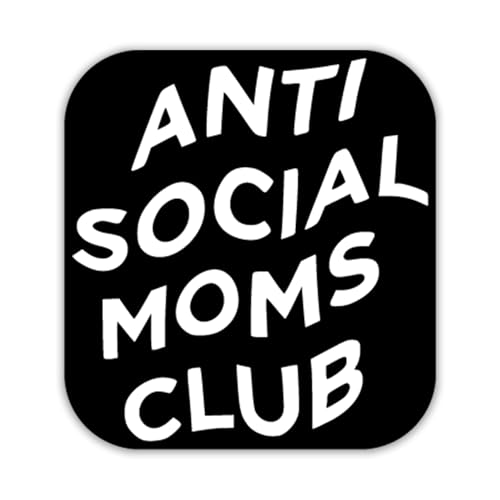 Adesivo de vinil Anti Social Moms Club para carros, caminhões, janelas, para-choques, paredes, lapto