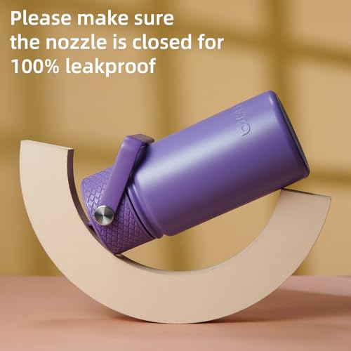 Image of BJPKPK Insulated Water Bottle, 15oz Stainless Steel with Straw Lid