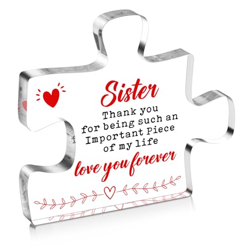 Mziwuekt Graduation Gifts for Sister Engraved Acrylic Desk Decor Sign - Sister Gifts for Birthday, Christmas, Graduation & More