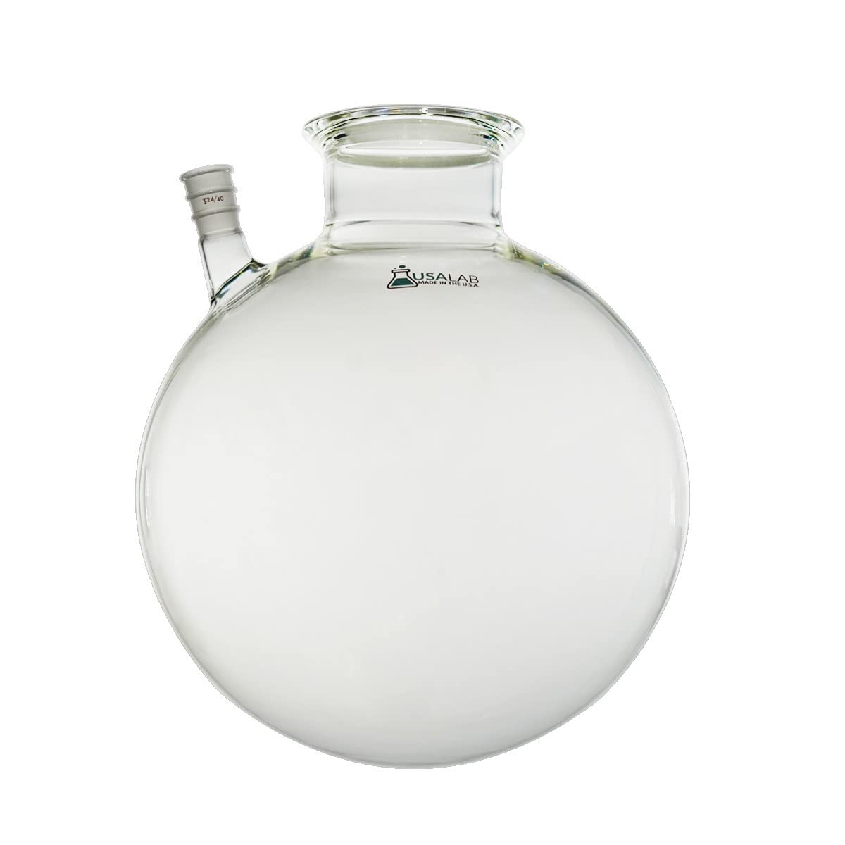 USA Made 2 Neck Round Bottom Flask - 100MM Center - 24/40 Side - 12L, 22L - USAlab