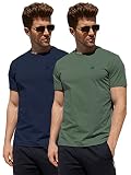 2 Pack Men's Performance T-Shirt Wrinkle-Resistant Quick Dry Short Sleeve Moisture Wicking UPF 50+ S