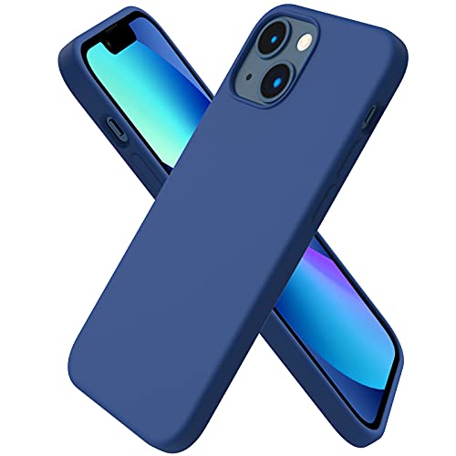ORNARTO Funda Silicone Case Compatible con iPhone 13 Mini, Protección de Cuerpo Completo,Carcasa de Silicona Líquida Suave Antichoque Case para iPhone 13 Mini (2021) 5,4Azul Real