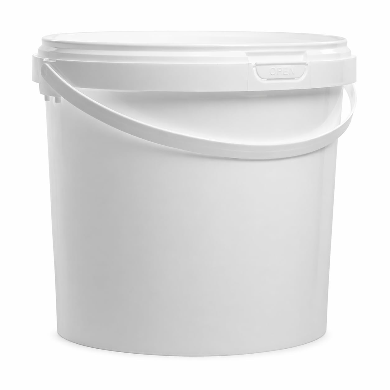 White Plastic Bucket with Lid – Food Grade, BPA Free, Airtight & Leak Resistant Storage Container – Stackable Tub for Food, Liquid, DIY & Industrial Use – 1L 2L 3L 5L 10L 20L (20 litres)
