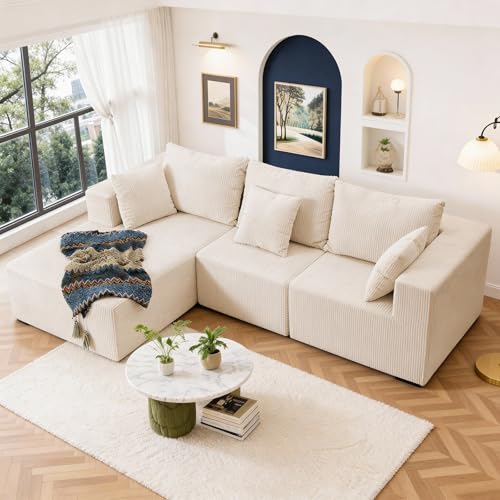 101” Modular L-Shape Sectional Couch with Chaise