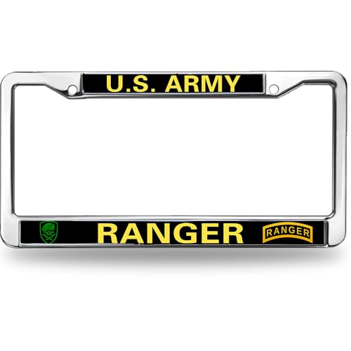 Image of US Army Ranger License Plate Frame - Military Commemorative Car Accessory