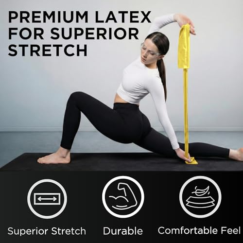 THERABAND Resistance Bands Set, Beginner Kit, Yellow, Red, Green, Latex Elastic Bands for Exercise & Physical Therapy, Strength Training Bands for Upper & Lower Body Fitness - Image 6