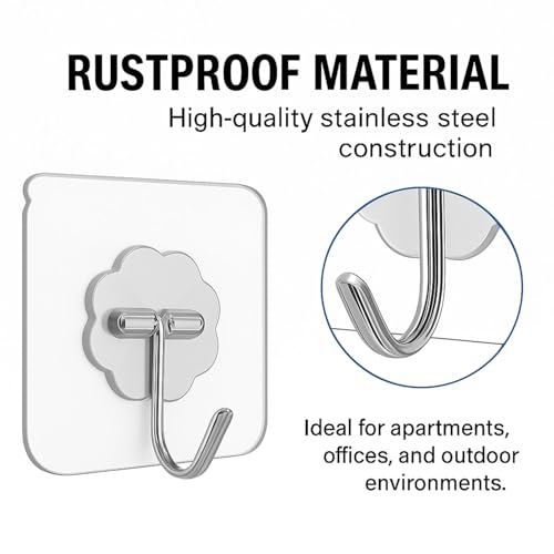 Image of SIGNAMIO 20 Pcs Wall Hanger Adhesive Hooks for Wall Heavy Items - Durable Adhesive Wall Hook for Cloth, Kitchen, and Bathroom, Wall Hooks for Hanging