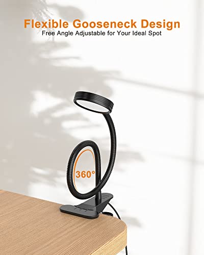 Lepower Clip On Light, Reading Light With 10 Dimmable Brightness Levels And 3 Colors, Flexible Book Reading Lamp For Bed, Desk, Headboard, Perfect For Reading, Working & Studying-No Ac Adapter #TOP3