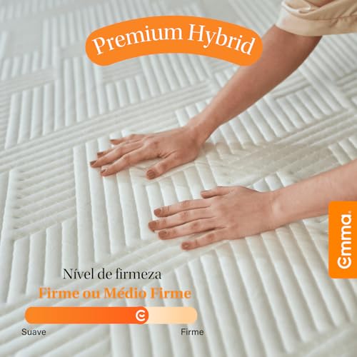 Colchão Casal Emma Premium Hybrid – Molas Ensacadas AirFlex® e 10 anos de garantia - 138X188cm