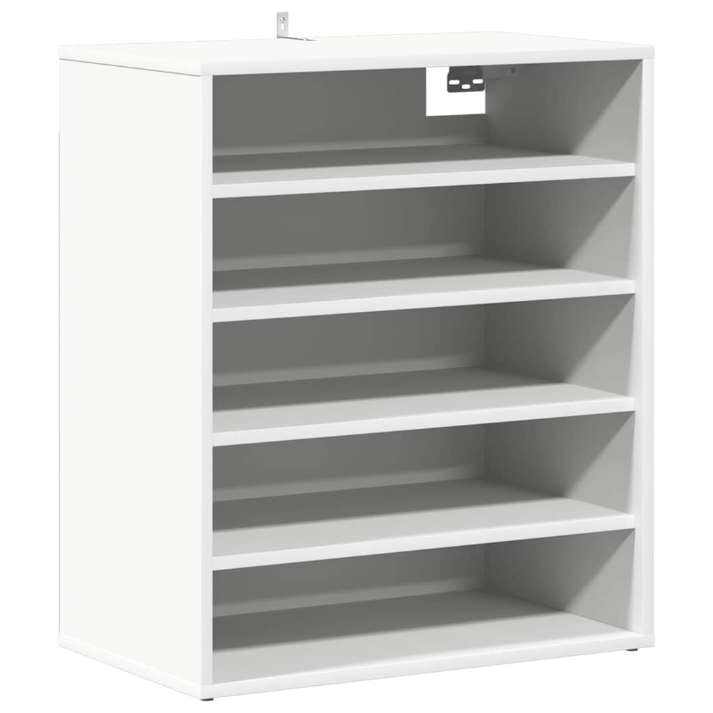 Schuhschrank Weiß Holzwerkstoff 60x35x70 cm mit 5 Ablagen Schuhregal Schuhaufbewahrung für Flur Diele Schlafzimmer Ordnung und platzsparender Stauraum