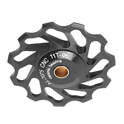 Keenso Aluminium Alloy Derailleur Pulley Universal Bike 11T Metal Rear Guide Wheel Ceramics Bearing Derailleur Pulley For Bicycle (Black) #TOP2