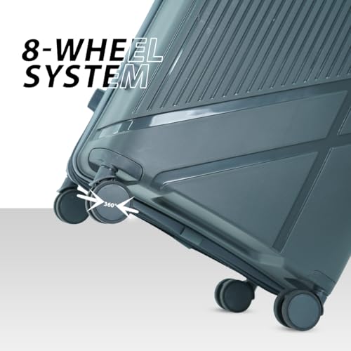 Image of AMERICAN TRAVELLER Poineer Trolley Bag | Large Polypropylene Hardshell | Large Polypropylene Hardshell, Expandable, 8 Disc Wheels, TSA Type Lock
