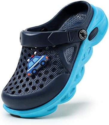 MAIHUARO Kids Clogs Slip On Shoes Slides Sandals Beach Slipper Water Shoes Clogs for Boys Girls Blue