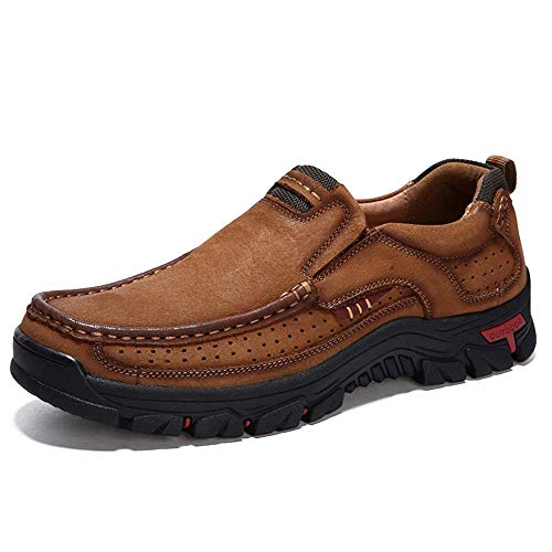 CERYTHRINA Mens Walking Shoes Leather Lightweight Breathable Casual Slip On Lace-up Loafers Business Work Office Dress