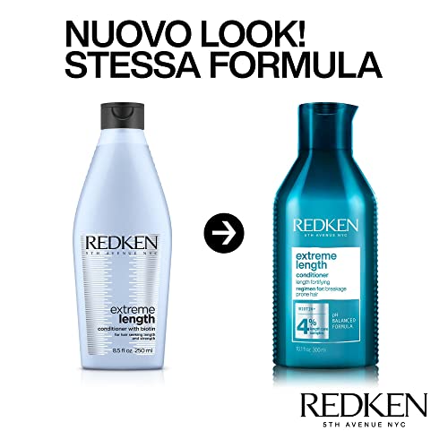 Redken Balsamo Professionale Extreme Length, Fortificante Per Capelli Danneggiati, 300 Ml - 2