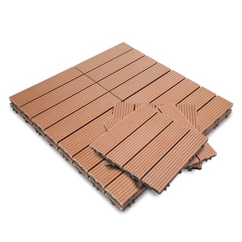 Fiqops Baldosas WPC 30x30 cm para Terraza