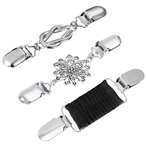 3 PCs Dress Clip Back Waistbands - Belt clips for a perfect fit and stylish look, easy to use waist adjuster, perfect for women's dresses and gowns, shirts, and shawls