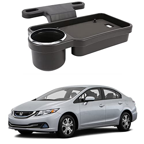 Image of Oshotto (FT-04) Foldable Car Auto Headrest Rear Back Seat Table Drink Food Cup Tray Holder Compatible with Honda Civic - Black