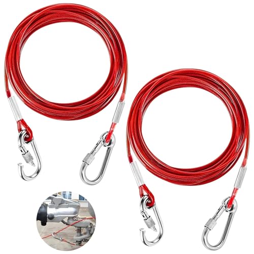 HAOXIZI Lot de 2 câbles de traction pour remorque, câble de frein, câble de remorque, câble de rupture robuste, câble long, corde de freinage, pour...