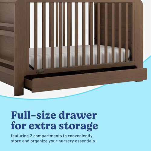 Graco Read-with-Me 4-in-1 Convertible Crib with Drawer, Hazelnut - image 5