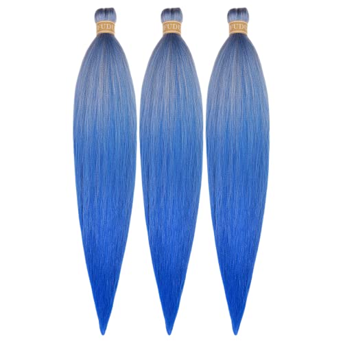 Ombre Carolina Blue Braiding Hair Pre Stretched Braids Hair Extensions Pre Stretched Braiding Hair #TOP8
