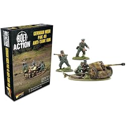German Army Plastic Pak 40 Anti-Tank Gun and Crew - 28mm Scale Miniatures | 28mm Scale Miniatures for Bolt Action Highly Detailed World War 2 Miniatures by Warlord Games