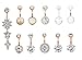 Produktbild SMCTCRED Bauchnabelpiercings, 11PCS 316L Chirurgenstahl CZ Bauchnabelpiercings mit Dangle Zirkonia Curved Piercing Schmuck Barbells für Frauen Mädchen (11 Stück)