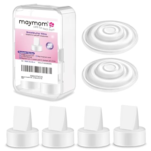 Maymom Pumpenteile Compatibili con Spectra S1/S2/Synergy Gold; Duckbill-Ventile und Silikonmembranen; nicht original; Weiß, 6 Stück