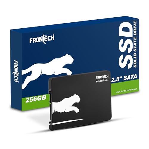 Image of FRONTECH 256GB Internal SSD, 2.5 SATA3, QLC+SMI, Low Energy Consumption, Ultra Fast with Read /Write Speed Upto 540 /470 Mbps, (SSD-0041, Black & White)