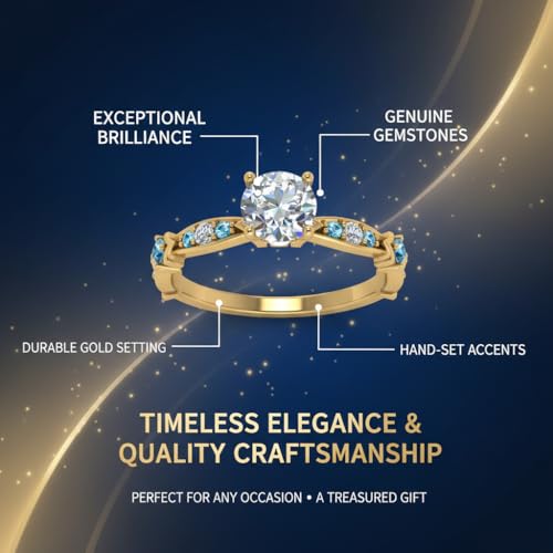 Image of Choose Your Gemstone Petite Pave Diamond CZ Engagement Ring Yellow Gold Plated Round Shape Petite Engagement Rings Minimal Modern Design Birthday Gift Wedding Gift US Size 4 to 12