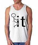 shop4ever FCK It Screw It Stickman Men's Tank Top Medium White