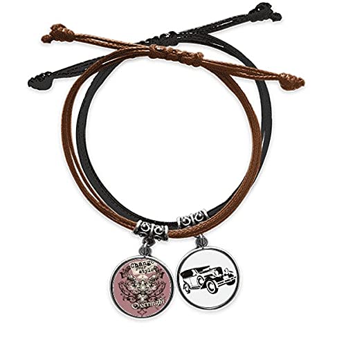 Bracelet corde Graffitis Street Culture en cuir style minibus pour homme et femme