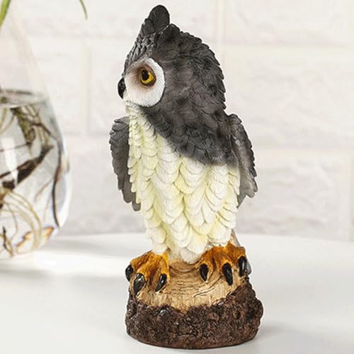 Statue de chouette pour étang et jardin repoussant les oiseaux - 3