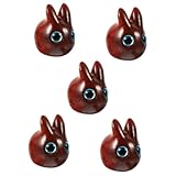 Warmhm 5St Kaninchen aus Rosenholz Bunny kanninchen Tierfigur Holzhasen-Statue Hasenstatue Schweinchen Plüsch Haustierzubehör Frosch Realistisches Kaninchen kleine Hasenfiguren