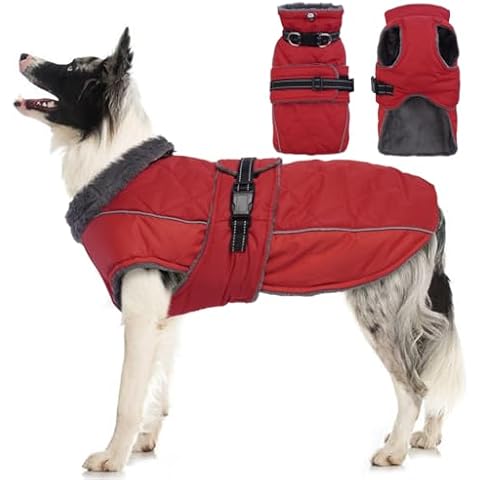 Katzinst Winter Dog Coat with Reflective Stripes Cover