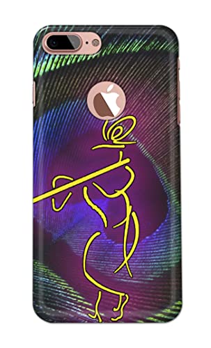 Image of PRINTFIDAA Lord Krishna On Peacock Feather Hard Back Cover for iPhone 7 Plus Logo (5.5 inch) / iPhone 8 Plus Logo (5.5 inch), A1784 Back Cover -(P6) KAT1007
