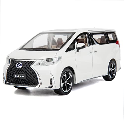 Image of Model Car 1 /24 Lexus Lm300 Alloy Pull Back Metal Collectible Toy Car with Light and Sound Toy Vehicle Door Can Be Opened, White