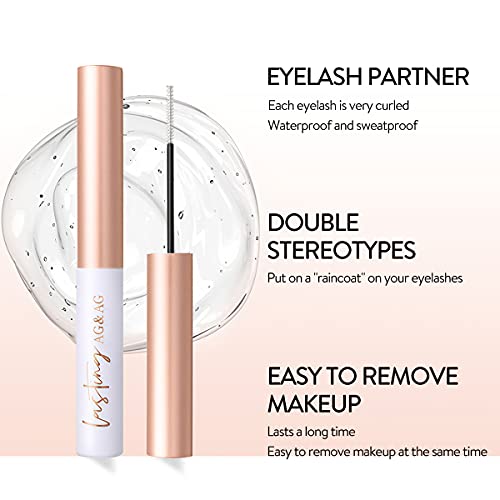 Gecomo Clear Mascara, Mascara Primer, Waterproof Mascara Primer For Eyelashes Extensions, Natural Curl Hypoallergenic Best White Mascara For Eye Lash Makeup #TOP5