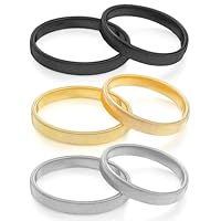 LIQWEI 3 Paar Metall Ärmelhalter, Elastisch Metallarmbänder Langarm Hemdhalter Armstrumpfbänder Hemd Ärmelhalter Anti Rutsch Hülsenhalter zum Fixiert Ärmel (Gold, Silber, Schwarz)