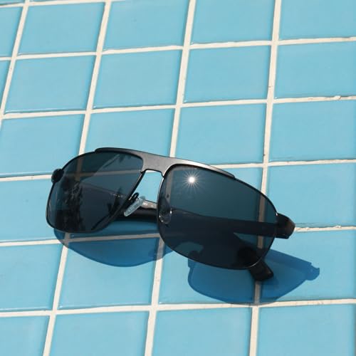 CARFIA Large Curved Cool Polarized Sunglasses for Men UV Protection, Lightweight Metal Frame Outdoor Trendy Driving Sunnies4