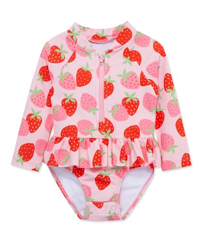 Little Me Clothes for Baby Girls' Strawberry One Piece Rashguard, Chrystal Rose, 3 Toddler