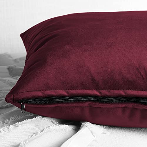 Image of HPD Half Price Drapes Cushion Cover 18 x 18 Heritage Plush Velvet - VPYC-161252-CC18PR - Pair, Dark Merlot