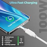 deleyCON 2m USB C Kabel PD3.0 (100W Szybkie Ładowanie) Przewód Ładowania do iPhone 17 16 15 Pro Max Air Galaxy S26 S25 S24 S23 S22 Pixel iPad Pro MacBook Air Tablet Switch PS5 - Biały