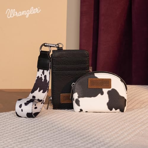 Image of Wrangler Keychain Wristlet Wallets for Women Western Dual Pouch Wristlet Credit Card Holder Wallet