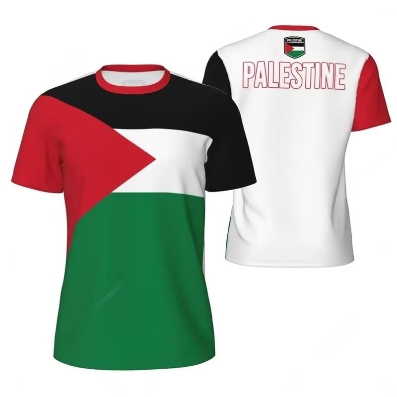 T-Shirt Palestine Homme : Maillot de Foot Respirant à Col Rond