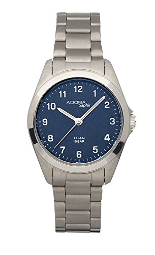Preisvergleich Produktbild Damenuhr Armbanduhr Analoguhr Titan mit Saphirglas Adora Saphir 28424