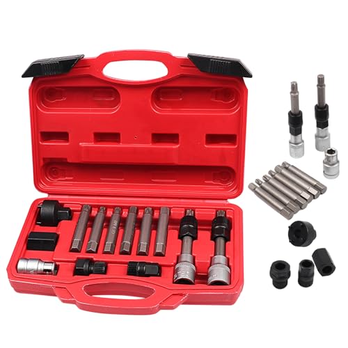 Kit De Herramienta Para Extraer La Polea Del Alternador - Extractor Manual Antideslizante,Herramienta de Instalación de Poleas para Coche - Para Garaje Taller Mantenimiento Y Compartimiento Del Motor