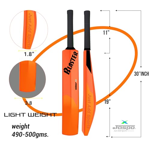 Image of Jaspo Cric Addict Blaster Plastic Cricket Bat Size 5 for Kids,Juniors,Youth,Children (Bat Height-30 Inches) (Orange, Plastic Bat Size-5)